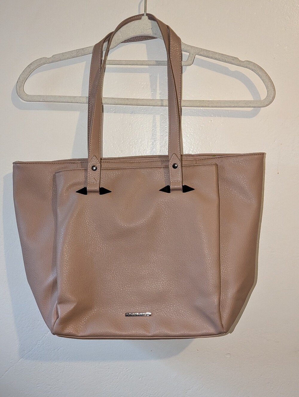 Rampage Taupe Faux-Leather Tote Bag